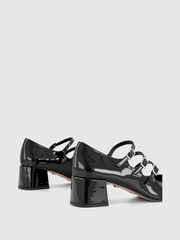 Office Black Multi Strap Mary Jane Block Heel Shoes - Image 3 of 4