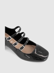 Office Black Multi Strap Mary Jane Block Heel Shoes - Image 4 of 4