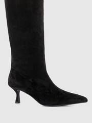 Office Black Suedette Kitten Heel Knee High Boot - Image 3 of 4