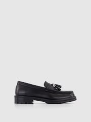 Office Black Leather Tassle Loafer - Image 1 of 3