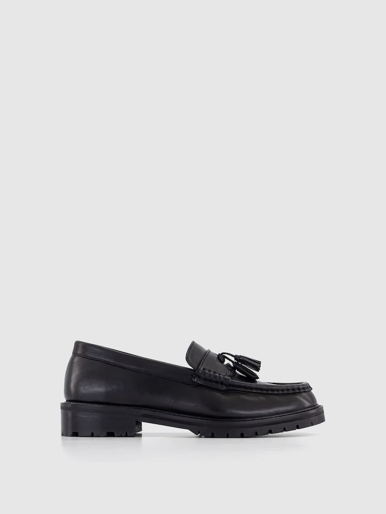 Office Black Leather Tassle Loafer - Image 1 of 3