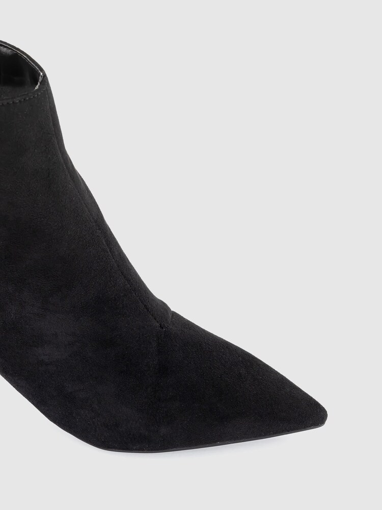 Office Black Ankle Sock Boot With Stiletto Heel - Image 4 of 4