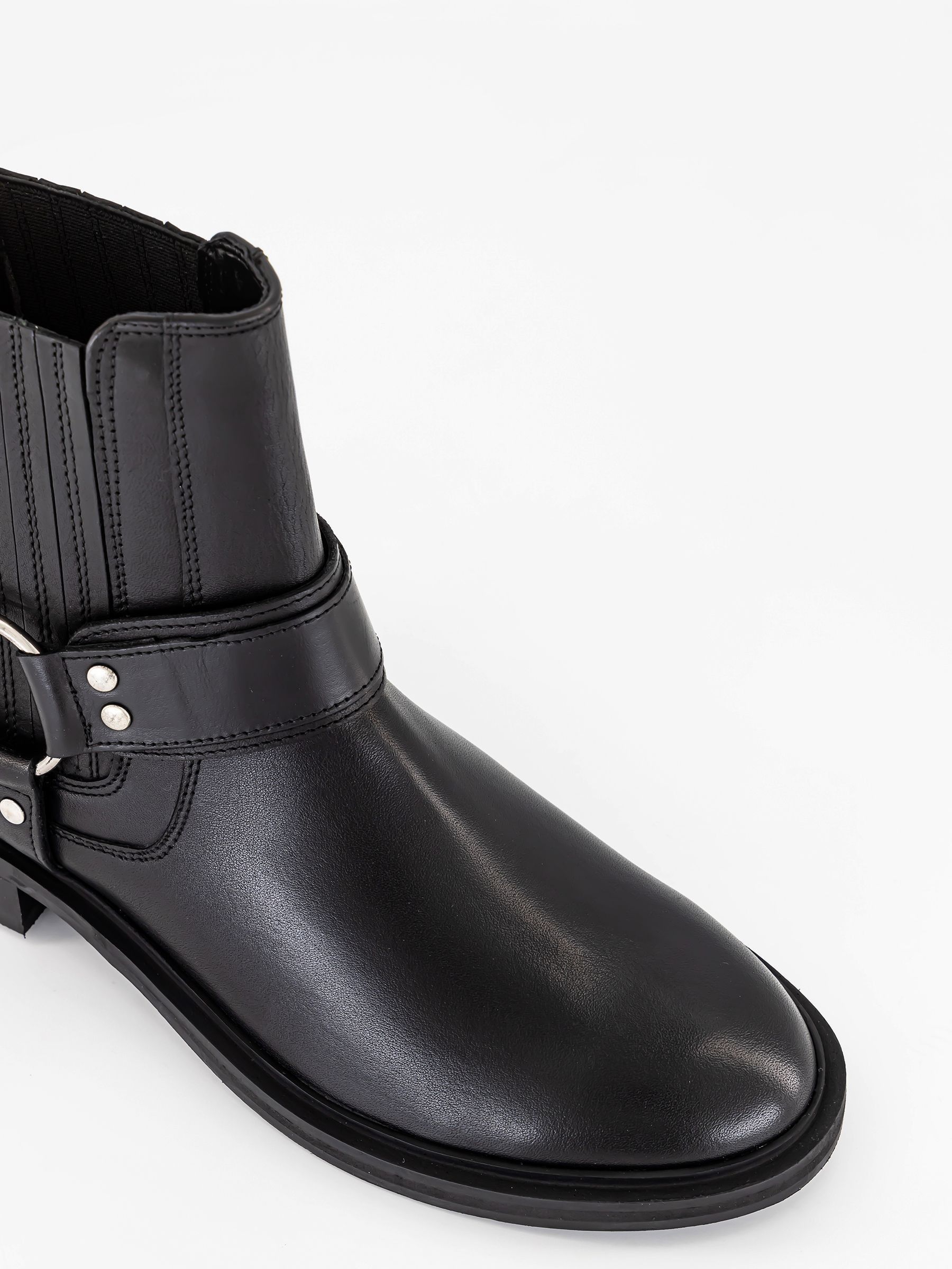 Office black leather boots store