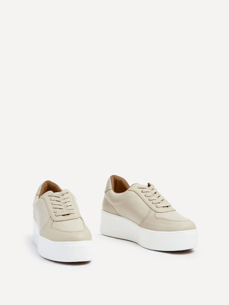Linzi Beige Twiggy Lace-Up Trainers - Image 3 of 5