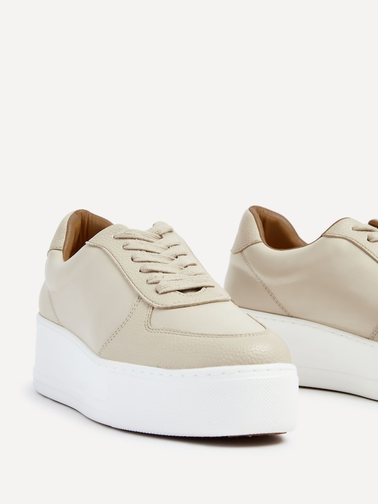 Linzi Beige Twiggy Lace-Up Trainers - Image 4 of 5