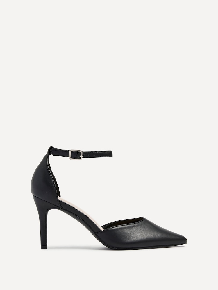 Linzi Black Maci Stiletto Court Heels With Ankle Strap - Image 2 of 5