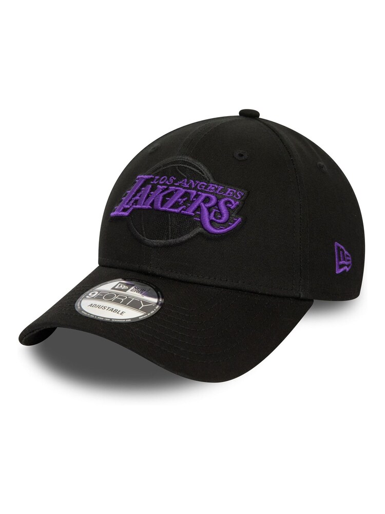 New Era® LA Lakers NBA Side Patch 9FORTY 100% Cotton Black Cap - Image 1 of 6