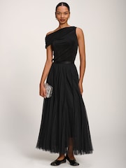 Jolie Moi Black Tulle Godet Maxi Skirt - Image 1 of 6