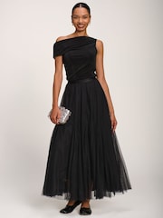Jolie Moi Black Tulle Godet Maxi Skirt - Image 3 of 6