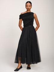 Jolie Moi Black Tulle Godet Maxi Skirt - Image 4 of 6