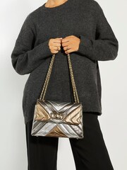 Dune London Silver Small Regent Quilted Shoulder Bag - Image 1 of 4