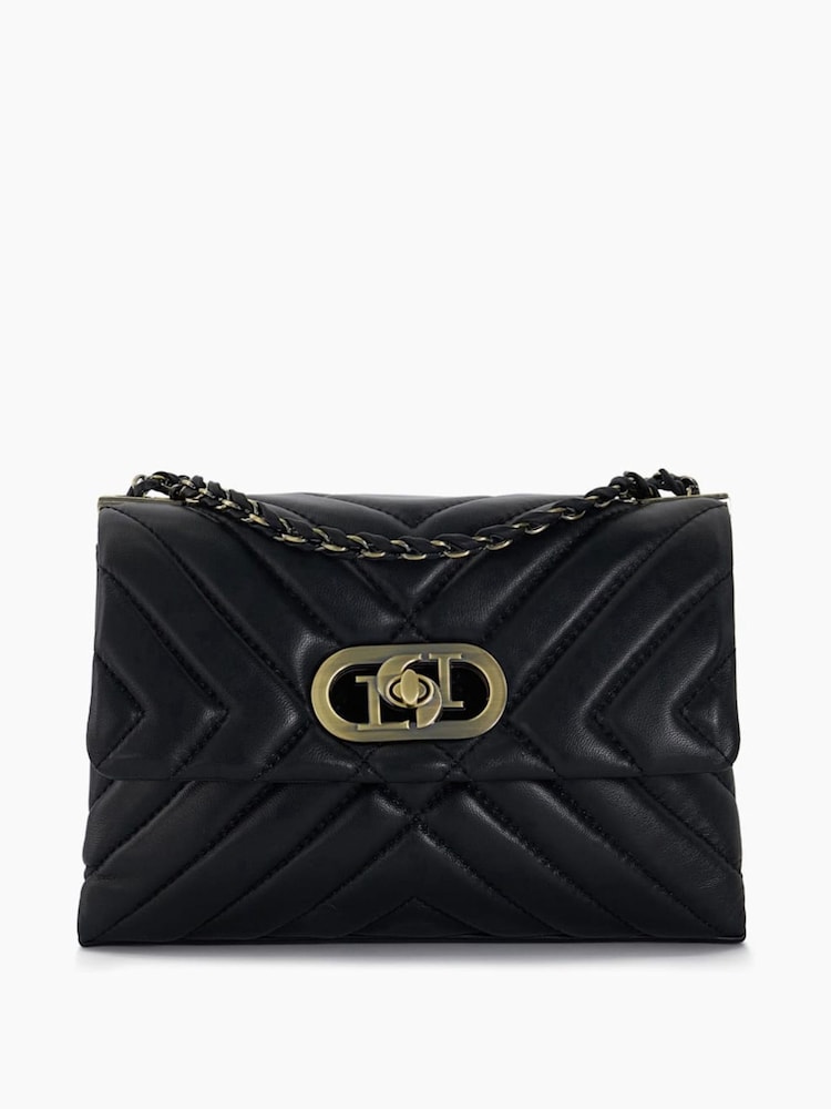 Dune London Black Chrome Small Regent Quilted Shoulder Bag - Image 6 of 6