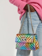 Dune London Multi Pink Small Regent Quilted Shoulder Bag - Image 1 of 4