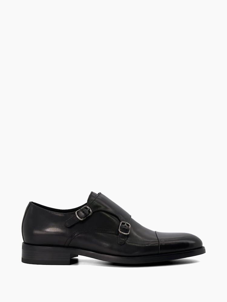 Dune London Black Toe Cap Sullivann Double Monk Shoes - Image 1 of 7