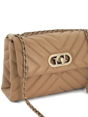 Dune London Brown Ground Small Regent Quilted Shoulder Bag - Image 6 of 6