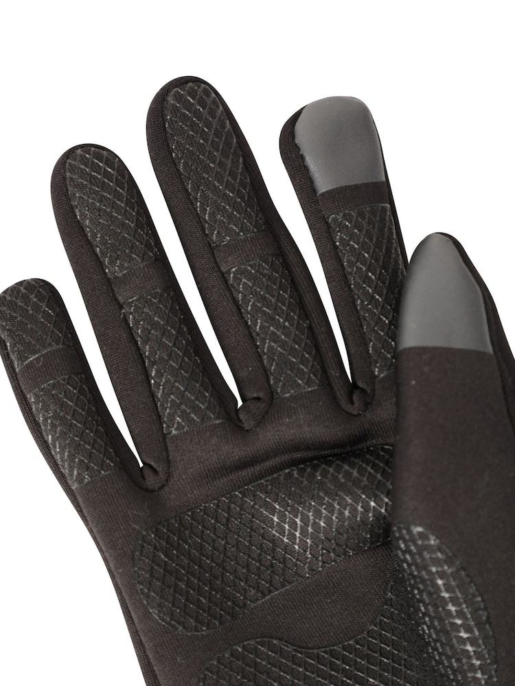 Mountain Warehouse Black Mens Wind Resistant Fleece Lined Gloves - Image 4 of 5