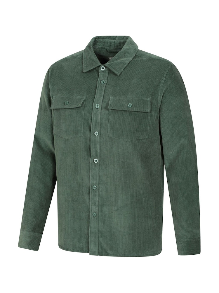 Mountain Warehouse Green Mens Farrow Cord Long Sleeve 100% Cotton Shirt - Image 5 of 5 Mountain Warehouse Green Mens Farrow Cord Long Sleeve 100% Cotton Shirt - Image 5 of 5