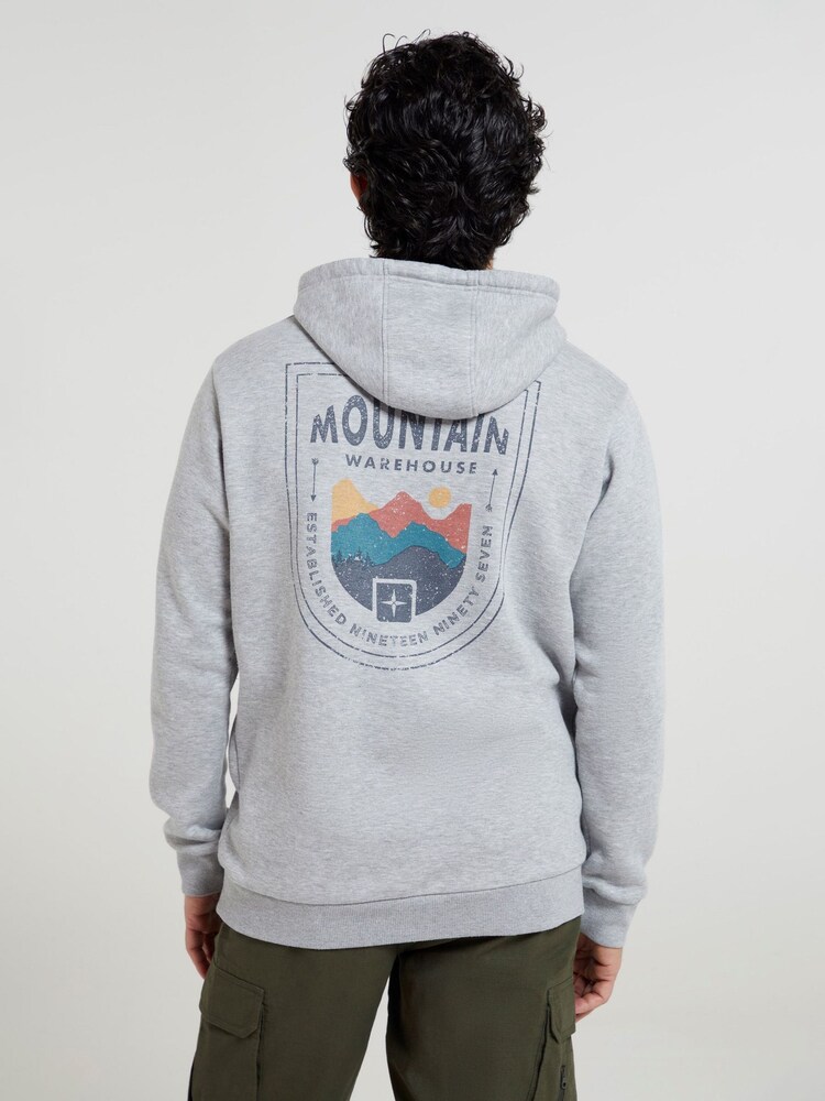 Mountain Warehouse Grey Mens Crest Mountain Graphic Hoodie - Image 2 of 6