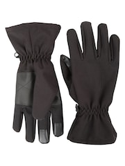 Mountain Warehouse Black Water Repellent Wind Resistant Mens Gloves - Image 1 of 5