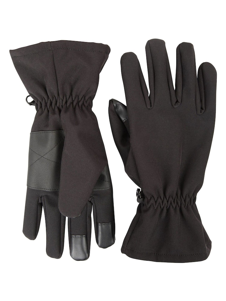 Mountain Warehouse Black Water Repellent Wind Resistant Mens Gloves - Image 1 of 5 Mountain Warehouse Black Water Repellent Wind Resistant Mens Gloves - Image 1 of 5