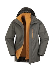 Mountain Warehouse Dark Green Mens Bracken Extreme Waterproof 3-In-1 Jacket - Image 4 of 5