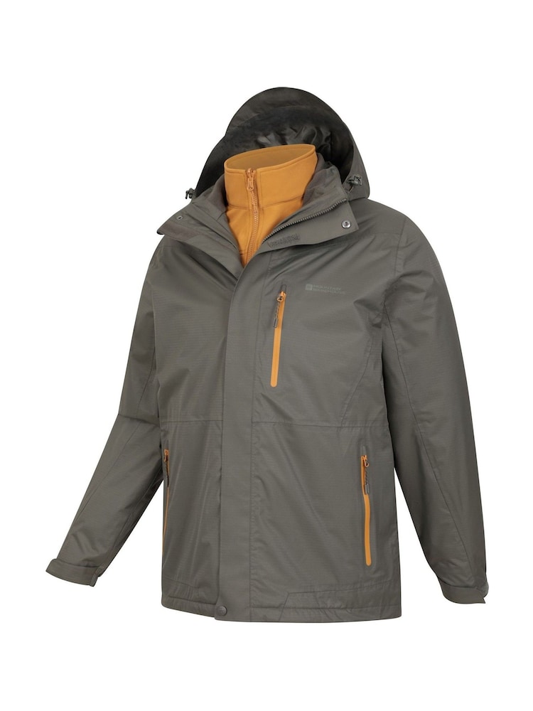 Mountain Warehouse Dark Green Mens Bracken Extreme Waterproof 3-In-1 Jacket - Image 5 of 5