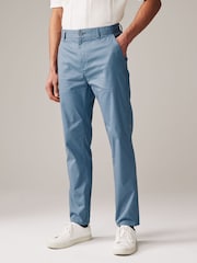 Blue Slim Fit Summerweight Stretch Chino Trousers - Image 1 of 11