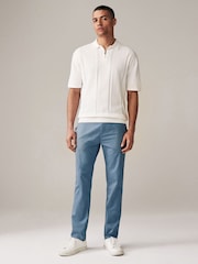 Blue Slim Fit Summerweight Stretch Chino Trousers - Image 2 of 11