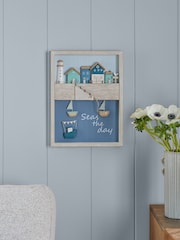 Blue 3D Seaside Framed Wall Art - Image 1 of 6