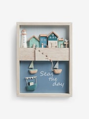 Blue 3D Seaside Framed Wall Art - Image 4 of 6