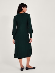 Monsoon Green Pleat Midi Dress - Image 2 of 3