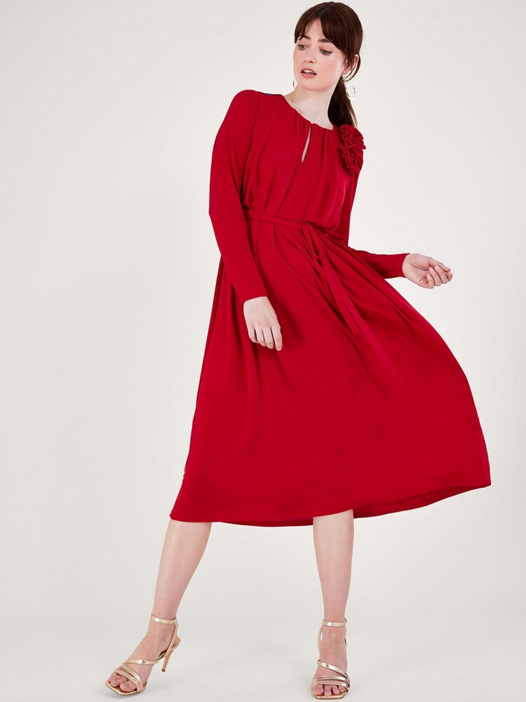 Monsoon Red Corsage Dress - Image 1 of 3