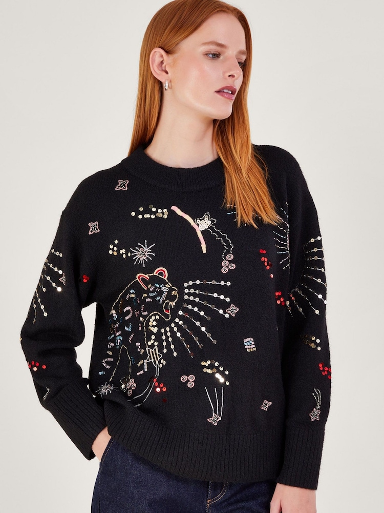 Monsoon Pullover mit Leopardenmuster - Bild 1 von 3