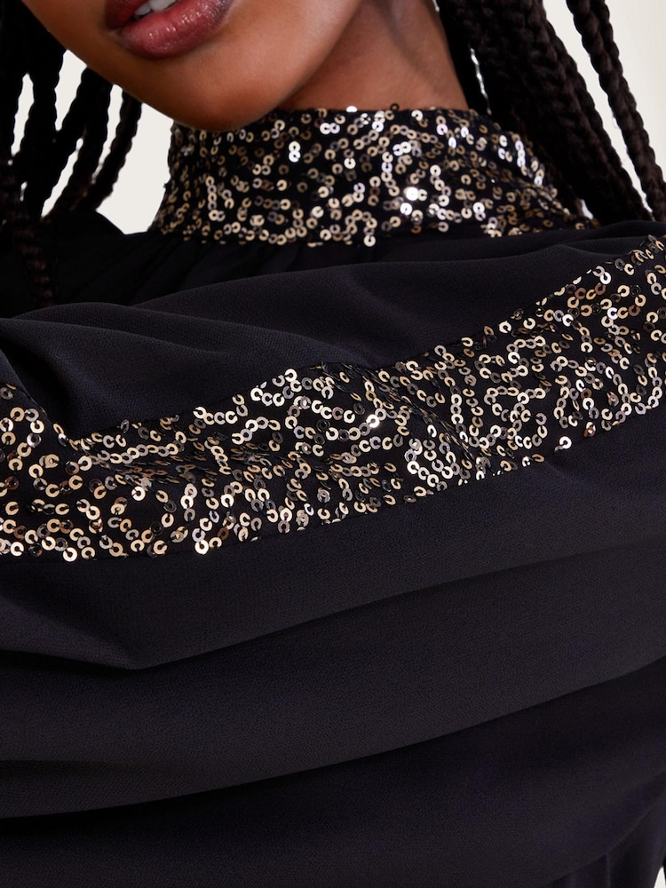 Monsoon Sequin Black Blouse - Image 2 of 2