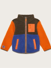 Monsoon Orange Colourblock Borg Fleece - Image 1 of 3
