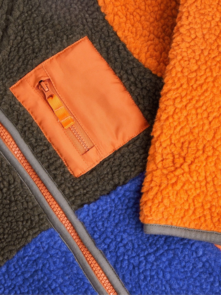 Monsoon Orange Colourblock Borg Fleece - Image 3 of 3