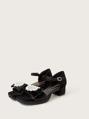 Monsoon Black Platform Velvet Sandals - Image 1 of 3