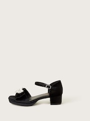 Monsoon Black Platform Velvet Sandals - Image 2 of 3
