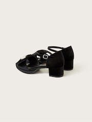 Monsoon Black Platform Velvet Sandals - Image 3 of 3