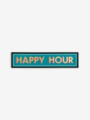 Teal Blue Large Happy Hour Framed Wall Art - Image 3 of 5
