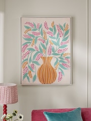 Multi Colour Handpainted Floral Still Life Framed Canvas Wall Art - Image 1 of 9