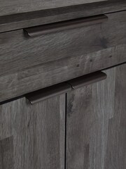 Black Bronx Oak Effect Slim Sideboard - Image 10 of 10