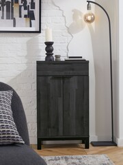Black Bronx Oak Effect Slim Sideboard - Image 2 of 10