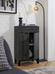 Black Bronx Oak Effect Slim Sideboard - Image 3 of 10
