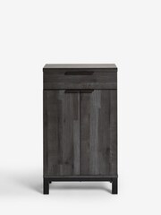Black Bronx Oak Effect Slim Sideboard - Image 6 of 10