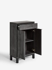 Black Bronx Oak Effect Slim Sideboard - Image 9 of 10