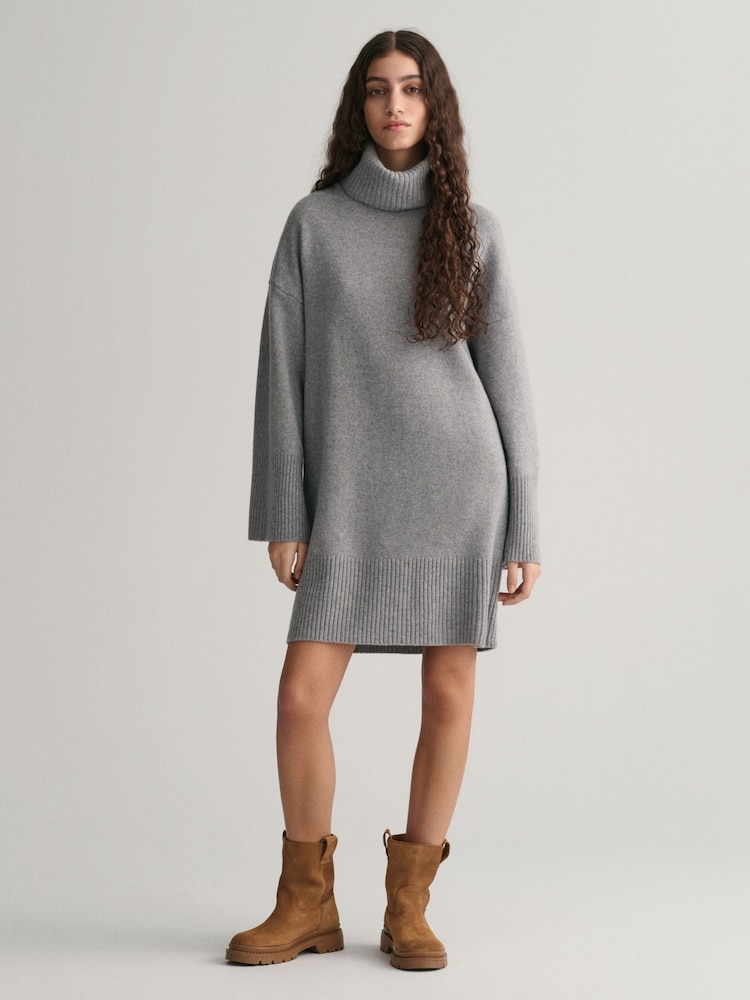 GANT Grey Lounge Roll Neck Dress - Image 1 of 5