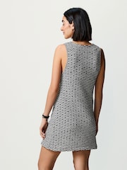 Black and White Mono Print Waistcoat Mini Dress - Image 2 of 6