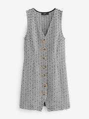 Black and White Mono Print Waistcoat Mini Dress - Image 5 of 6