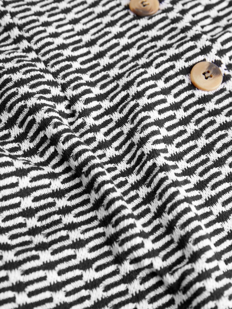 Black and White Mono Print Waistcoat Mini Dress - Image 6 of 6